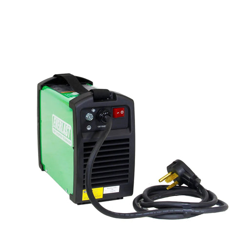 Portable Dual-Voltage Arc Welder With Lift-Start TIG IGBT Inverter 110 To 220V Carry Case Included Compact front view with power cord.