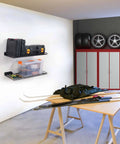Beefy Heavy Duty Garage Wall Shelves 2 Pack 23.6 By 11.8 Inch Wall Mount Mesh Storage Racks for garage with tools and boxes