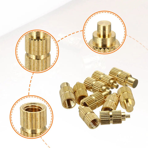 40 Piece Set M3 Heat Set Inserts With Soldering Tip 5mm Outer Diameter 7mm Height Brass Knurled Nut Rod Inserts For 3D Printing And Plastic Parts DIY Electronics