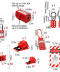 Electrical Lockout Tagout Kit With Hasps And Tags For Safe Lockout On The Job Breaker Lockouts Plug Lockout Nylon Ties And Carry Bag
