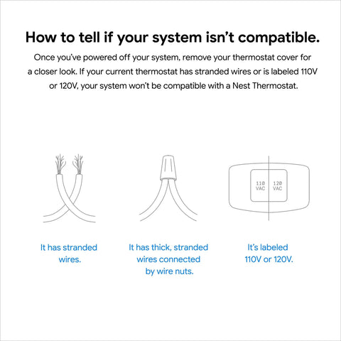Nest Thermostat Smart Programmable WiFi Thermostat With Energy Star Certification compatibility guide showing wiring details