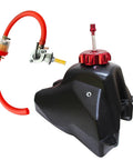 3.5L Dirt Bike Gas Tank With Aluminum Cap, Fuel Filter And Petcock, Fits Honda CRF50 XR50, Kayo, Pitster Pro Black Tank Red Cap