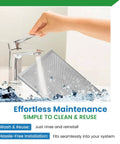 Replacement Aluminum Pre Post Filter For Trion Air Cleaners HE1400 MAX5 1400 IAQ1400 AirBear shown rinsing under faucet