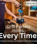 Person using Handy Drill Guide For Hand Drills Portable Drill Press Adapter With 0 To 60 Degree Adjustable Angle Protractor Chuck Key