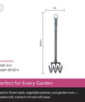 Manual Rotary Cultivator With Adjustable Handle And Detachable Blades For Back Saving Weeding In Narrow Rows And Small Beds