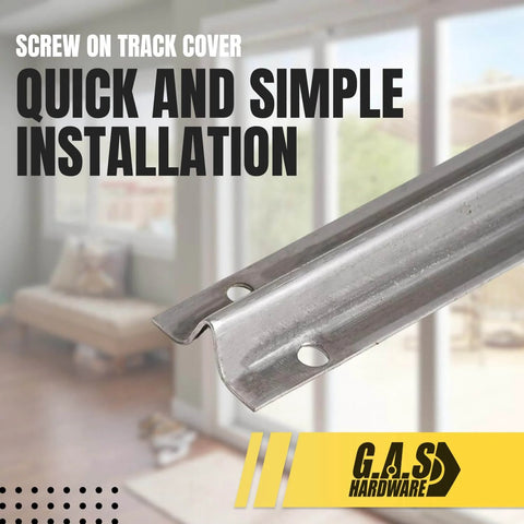 Screw On Track Cover For Sliding Patio Glass Doors Replacement Hardware In Stainless Steel 1 W X 7/16 H 6 Feet Long