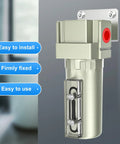 Top Shelf Three Quarter Inch Npt Industrial Air Desiccant Dryer featuring rapid moisture extraction core, mounted with red outlet.