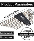 Long Arm Torx Hex Key Set With 9 Sizes T6 T7 T8 T9 T10 T15 T20 T25 T27, L Shaped, measurements included