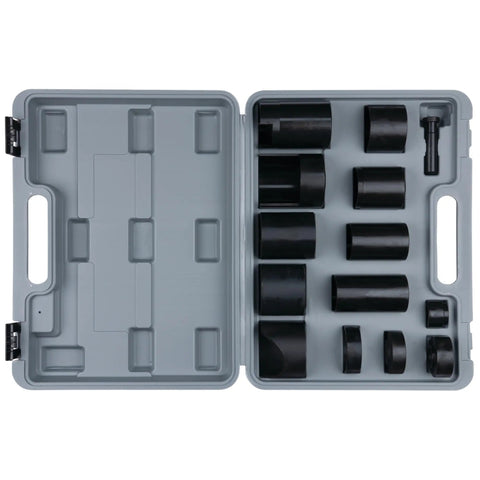 Master Ball Joint Adapter Set For GM Ford And Dodge Trucks Vans And SUVs Through 1997 in a gray carrying case