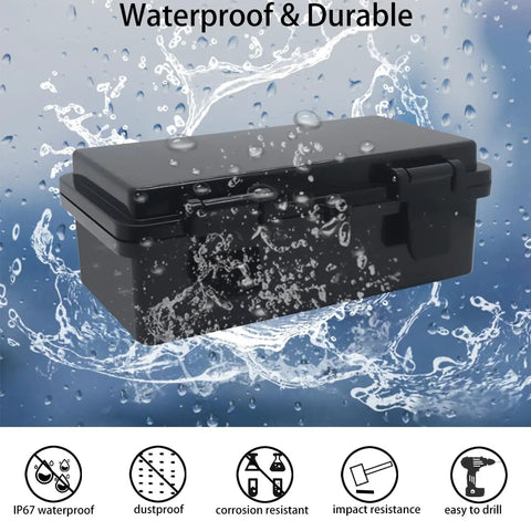 IP67 Waterproof ABS Junction Box With Hinged Black Cover And Mounting Plate Wall Mount Electrical Enclosure For Arduino Projects And Power Supplies Weatherproof Outdoor Project Box 7.9 By 3.9 By 2.8 Inches Built To Last