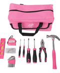 Pink Tool Kit For Women 18 Piece Complete Hand Tool Set With Hammer Wrench Measuring Tape And Screwdrivers For Home Repair DIY Projects Perfect For Quick Fixes And Fun Creative Projects.