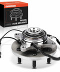Front Wheel Bearing And Hub Assembly For Ford F150 Truck 2009 2010 4x4 6 Lug Compatible High Load Capacity Wheel Hub Replacement With Abs Sensor For Smooth Driving, showing wheel hub kit with integrated ABS sensor and visible bolts.