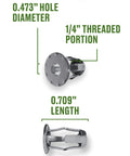 Nail Your Next Install With These 15 Piece Short Jack Nuts Kit Featuring Zinc Plated Steel Blind Threaded Inserts dimensions showing 0.473" hole diameter.