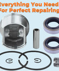 Stihl TS400 49mm Piston Ring Kit With Oil Seals And Needle Bearing For Concrete Cut Off Saw components displayed.