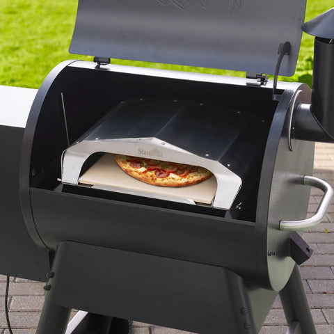 Wood Fired Pizza Oven Attachment For Pellet Grills Turns Your Grill Into A Pizza Night Upgrade With A 13 Inch Square Stone