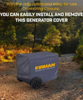 Heavy Duty Large Portable Generator Cover Premium Waterproof Vinyl With Double Insulation, fits 5000 watt generator with drawstring closure.