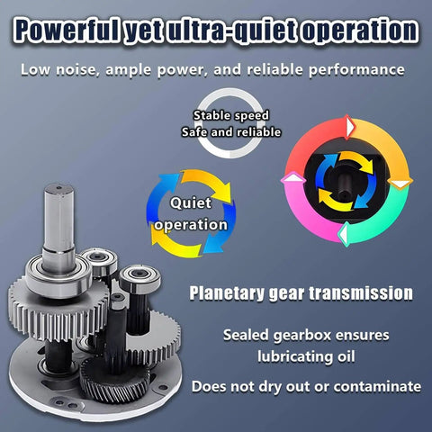 Planetary gear transmission mechanism showcasing quiet operation features for Heavy Duty Electric Chandelier Hoist Lifter System.