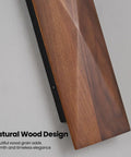 Close-up of Feasey Set of 2 Walnut Wood Wall Sconce, Vintage Wall Mounted Light Fixture showing natural wood grain and design.