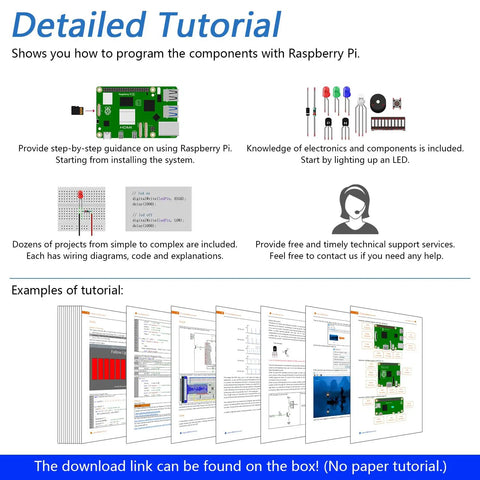 Detailed tutorial pages for Dope Raspberry Pi Starter Kit With 223 Components And 128 Projects, 962 Page Tutorial Bundle, Raspberry Pi Not Included