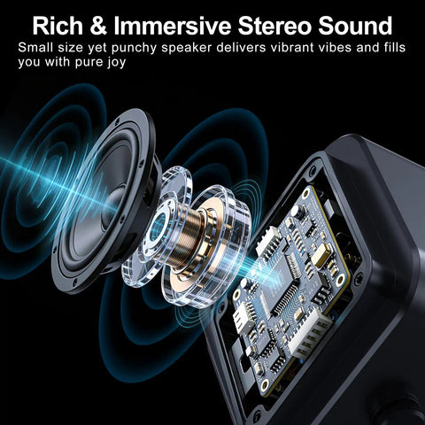 Internal view of Induction Phone Stand Speaker With Colorful Lights And 3500mAh Battery Portable Hands Free Amplifier.
