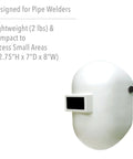Fiberglass Pipeliner Welding Helmet With Compact Space Saving Design For Tight Spots, Lightweight and Moisture Proof