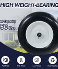 Flat Free Wheelbarrow Tires 14.5 Inch No Flats With 3 Inch Centered Hub And 5/8 Inch Bearings Universal Fit Puncture-Proof PU Foam