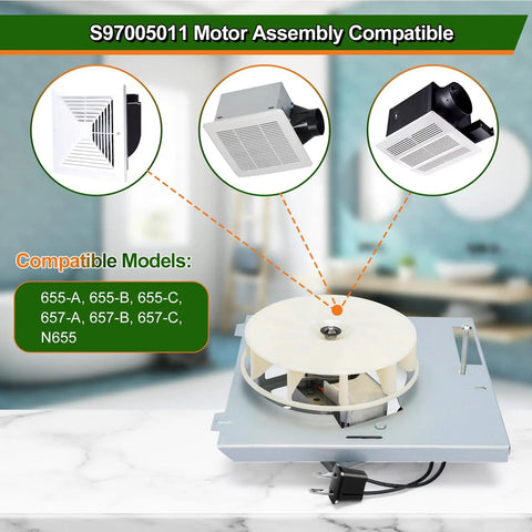 Upgraded S97005011 Fan Assembly Replacement For 655-A 655-B 655-C 657-A 657-B 657-C N655 Models With Quiet Operation