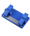 Super Grippy LED Strip Soldering Jig Helper Dual Clamp PCB Hold Down Tool with blue plastic clamps and stainless steel base.