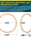8 3/8 Inch Pool Light Lens Gasket And Stainless Pilot Screw Replacement Kit For Pentair 79101600Z 79104800 Easy Fit Plug And Play IntelliBrite AmerLite And SAM Amerlite Lights Heavy Duty Waterproof Seal, 8 3/8 in gasket and screw
