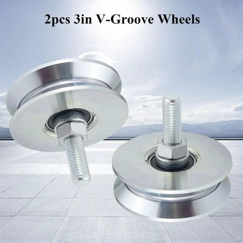 Galvanized V Groove Wheel Sliding Gate Caster Heavy Duty Rigid Roller With Double Bearing For High Load Up To 880 Lb