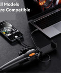 No Brainer Articulated Borescope Camera With 360 Degree Bidirectional Steering And Crisp Hd Visuals For Effortless Garage Repairs connected to phone and laptop, showing compatibility.