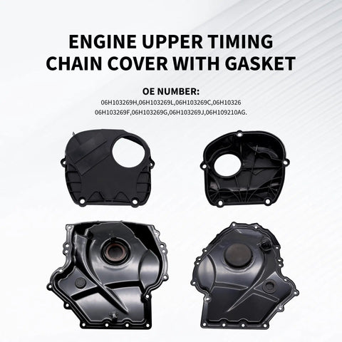Engine Timing Chain Cover With Gasket Upper Lower for 2007-2017 VW Audi Models 1.8T 2.0T