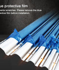 Heavy Duty Stainless Steel Half Round Floor Cord Cover Brushed Metal Finish with blue protective film for installation.