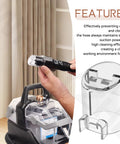 Self Cleaning Hose Tool And Four Pack Castor Wheels For Little Green HydroSteam Carpet Cleaners 3605 3618 3532 Replacement Part 1638909 Durable Castors For Stable Movement And Easy Installation in use with carpet cleaner