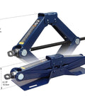 Steel Scissor Lift Jack Car Kit 1.5 Ton Capacity Portable Collapsible Floor Jack For Trunk Storage Heavy Duty Tire Change Tool Blue