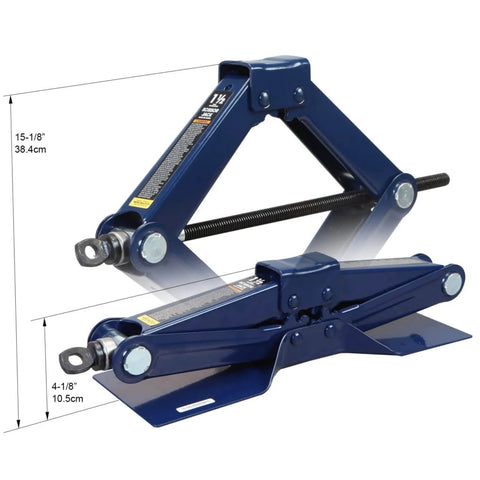 Steel Scissor Lift Jack Car Kit 1.5 Ton Capacity Portable Collapsible Floor Jack For Trunk Storage Heavy Duty Tire Change Tool Blue