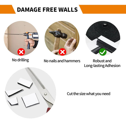 Heavy Duty Hook And Loop Tape 20 Pack 1x4 Inch Double Sided Fastener Strips, no drilling or nails needed, customizable size