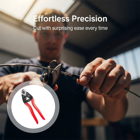 Beefy 8 Inch Wire Rope Cutter With Heavy Duty Chrome Vanadium Steel Blade And Lever Action Handles For Brakes Clotheslines And Cable Work Industrial Grade Pro Grip For Long Lasting Sharp Cuts cutting wire rope