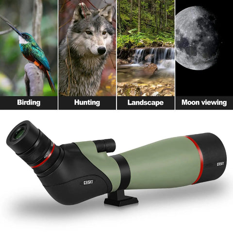 20-60x80 Dual Focus Spotting Scope with Tripod, BAK4 Angled Waterproof Outdoor Telescope, wildlife and landscape viewing