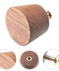 5cm Walnut Wood Cone Cabinet Knob with screw detail, for Wardrobe and Kitchen Cabinets, Dope Durable Furniture Hardware