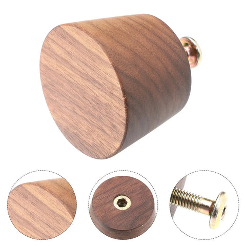 5cm Walnut Wood Cone Cabinet Knob with screw detail, for Wardrobe and Kitchen Cabinets, Dope Durable Furniture Hardware