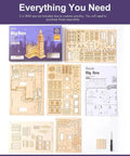 Big Ben 3D Wooden Puzzle Kit For Adults Easy To Build And Satisfying To Finish Laser Cut Wood Model That Makes A Dope Gift For Family And Friends And A Stylish Home Decor Piece with 220 laser-cut plywood pieces and instructions