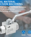 TieMin high-pressure hydraulic ball valve, 3/8 in NPT, silver metal with lever handle