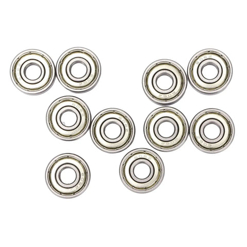 Deep Grooves Ball Bearing Kit, 10 Pack, High Speed Steel Bearings For Motors And Appliances, 6x17x6mm, Ultra Reliable, Low Friction, Smooth Operation, A True Workhorse For Makers And Pros, ten sealed bearings shown