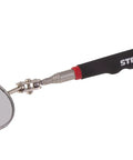 Telescoping 36 Inch Round Inspection Mirror with 2.25 Inch Head Articulating Pivot and Compact 6.25 Inch Foldable Handle