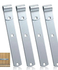 Four Pack 12 Inch Stainless Steel Strap Hinges Heavy Duty Gate Hardware For Sheds Barns And Swing Doors Silver Finish displayed.