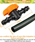 12 Pack Drip Irrigation Barbed Shut Off Valves For 1/2 Inch Tubing Fits 1/2 And 5/8 Inch Drip Tubing (.580-.620 ID)