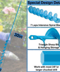 32 Inch Garden Auger Drill Bit With Long Handle For Planting Bulbs And Bedding Plants No Squat Post Hole Digger in use