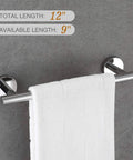 Chrome Bathroom Accessories Set 5 Piece With 18 Inch Bath Towel Bar Hand Towel Bar Toilet Paper Holder And Two Robe Hooks A Must Have Durable SUS304 Stainless Steel Construction For Long Lasting Easy Clean Bathroom Hardware showing hand towel bar with towel