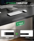 Close-up of Electric Standing Desk 60x28 Inch Sit Stand Desk With 1 Inch Thick Top showing thickness and stability.